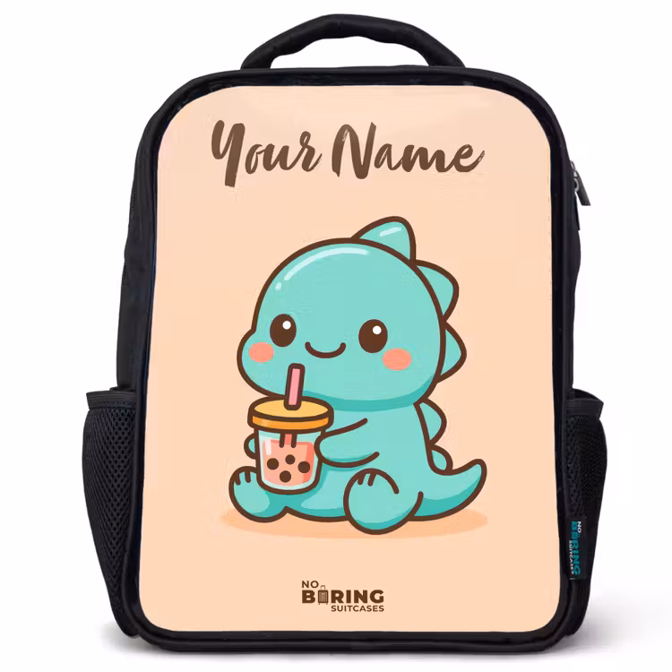 Kawai - Dino - Bubbletea Rugzak - Zwart middel -3d