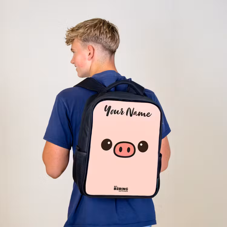 Kawai - Varken - Roze Rugzak - Zwart middel -sfeer8