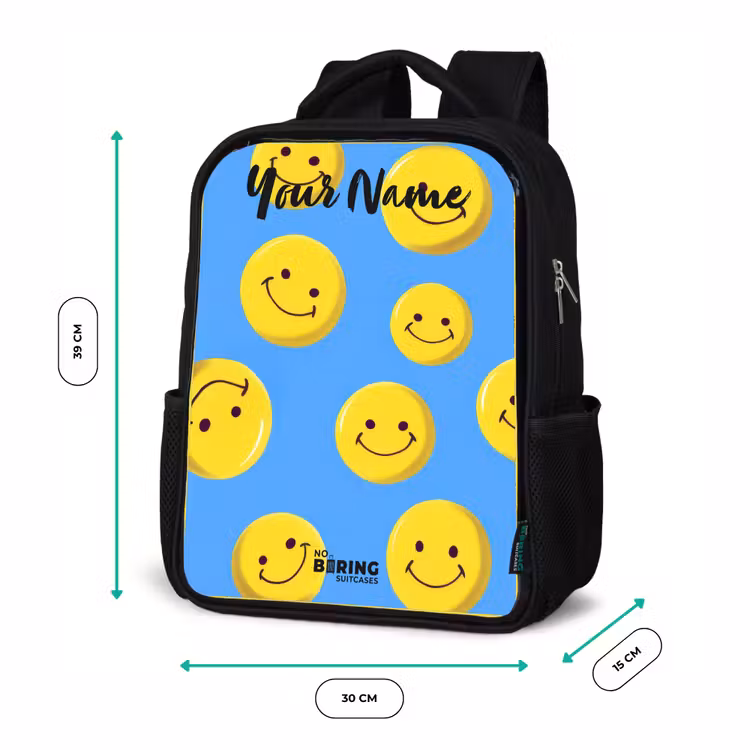 Vrolijke smileyregen Rugzak - Zwart middel -productfoto_formaten