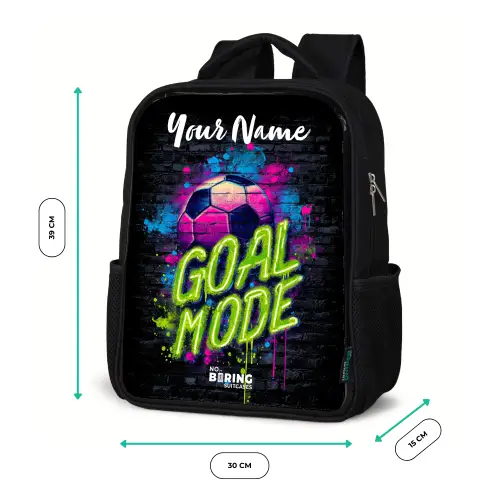 Neon - Graffiti - Voetbal - Kleurrijk Rugzak - Zwart middel -productfoto_formaten