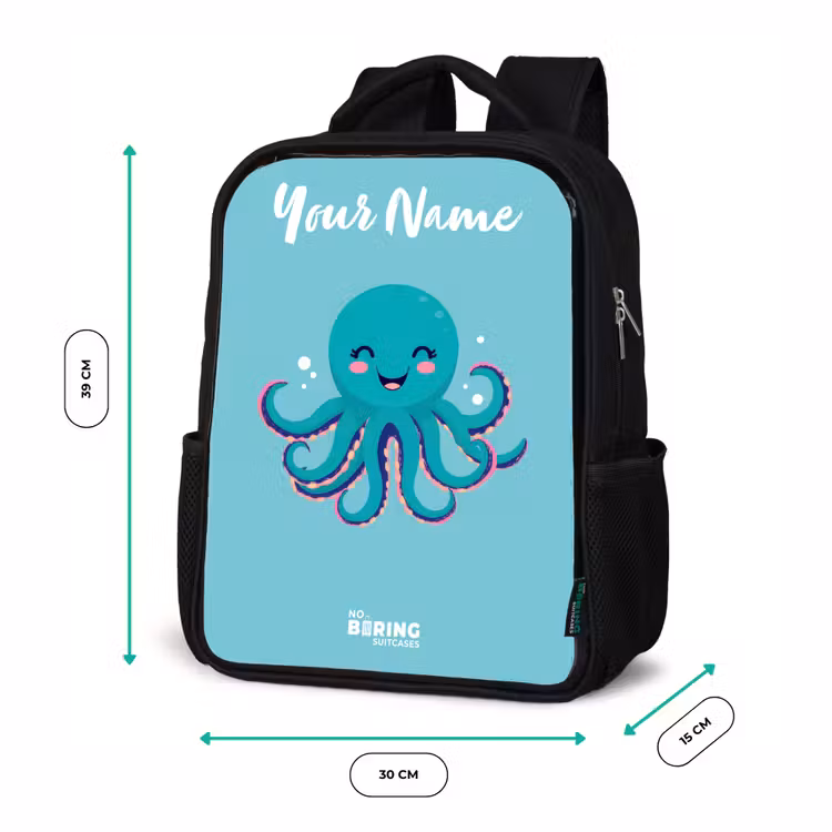 Octopus - Water - Blauw Rugzak - Zwart middel -productfoto_formaten