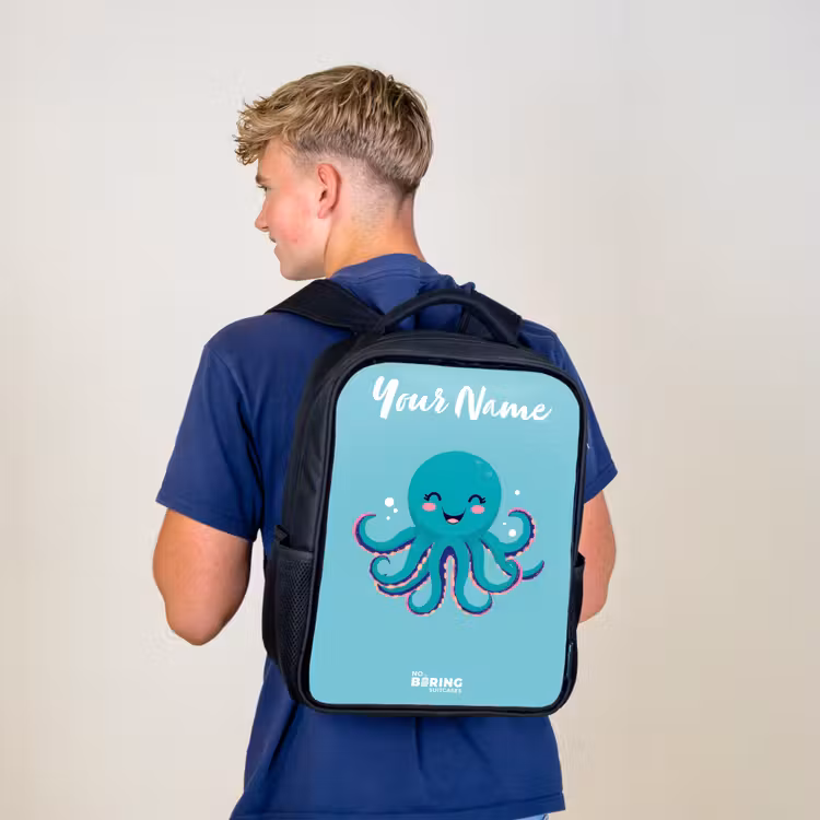 Octopus - Water - Blauw Rugzak - Zwart middel -sfeer8