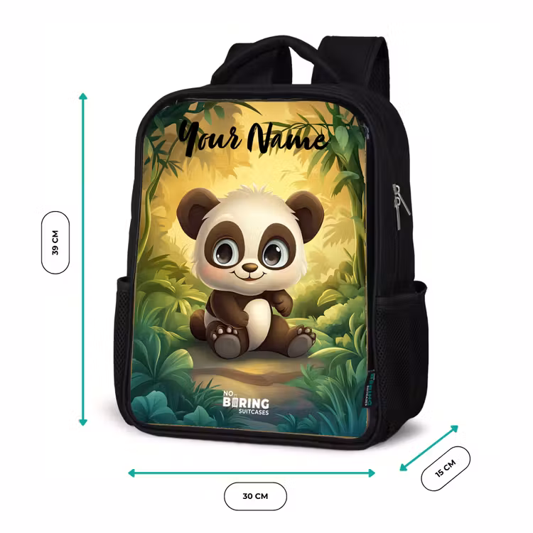 Panda - Bamboebos - Groen Rugzak - Zwart middel -productfoto_formaten