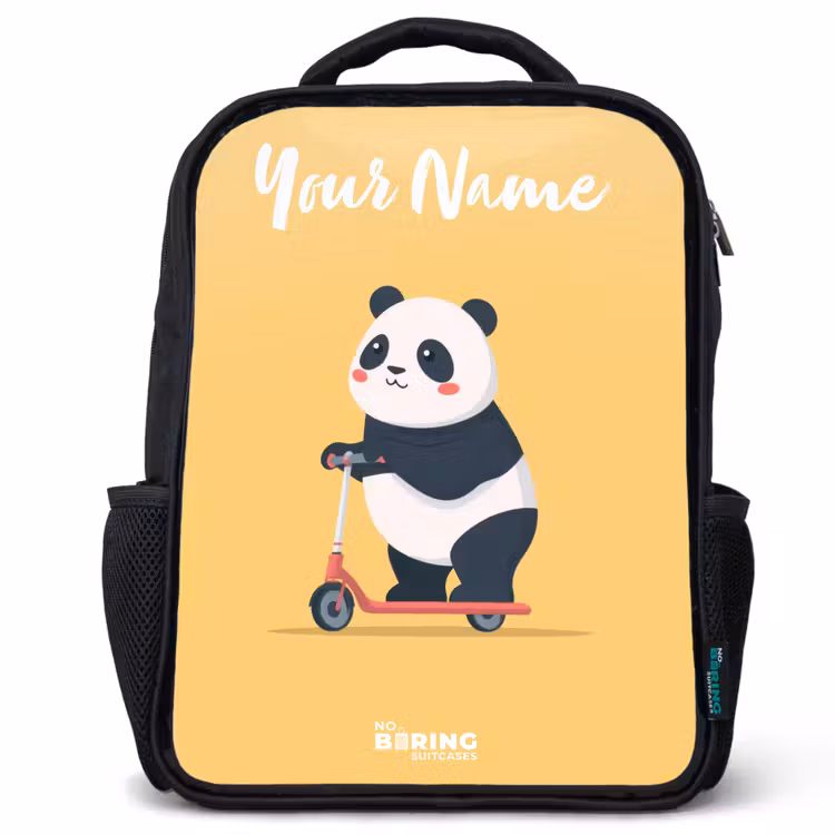 Panda - Step - Geel Rugzak - Zwart middel -3d