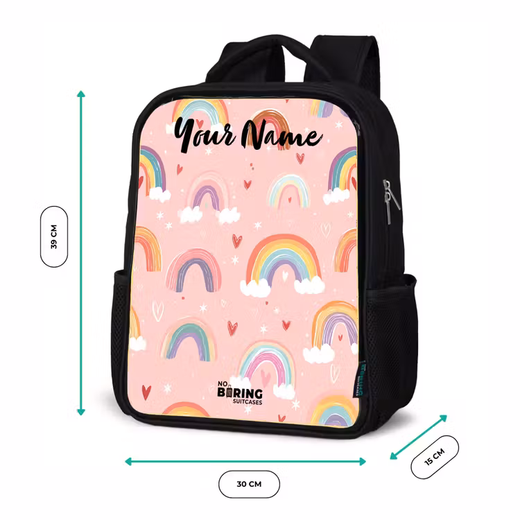 Regenboog - Patroon - Pastel Rugzak - Zwart middel -productfoto_formaten
