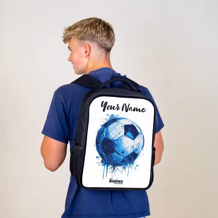 Voetbalvibes - Inktspatten - Blauw Rugzak - Zwart middel -sfeer8