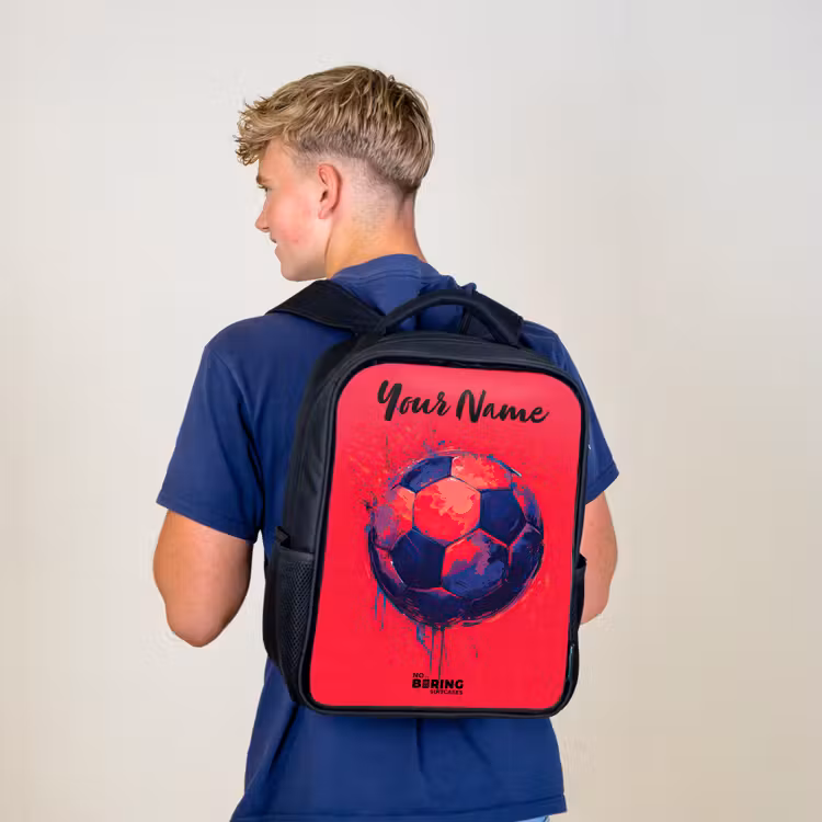 Voetbalvibes - Verf - Blauw - Rood Rugzak - Zwart middel -sfeer8