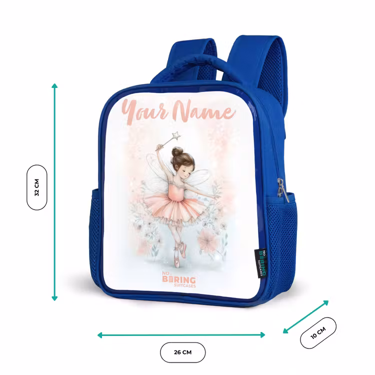 Ballerina - Elf - Fee Kinderrugzak - Blauw middel -productfoto_formaten