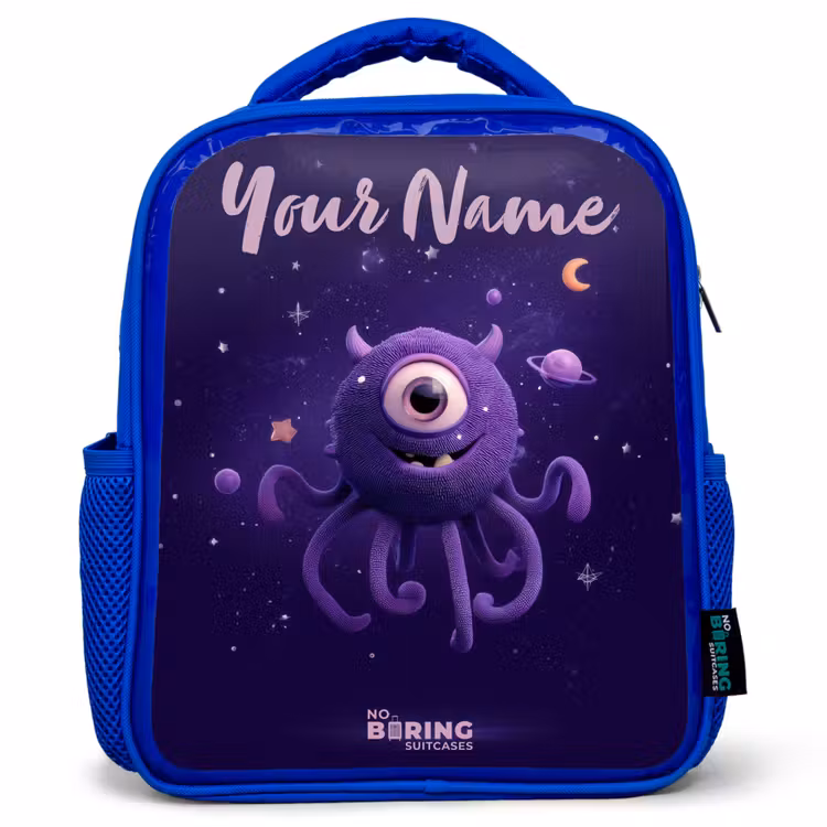 Kosmisch tentakelmonster Kinderrugzak - Blauw middel -3d