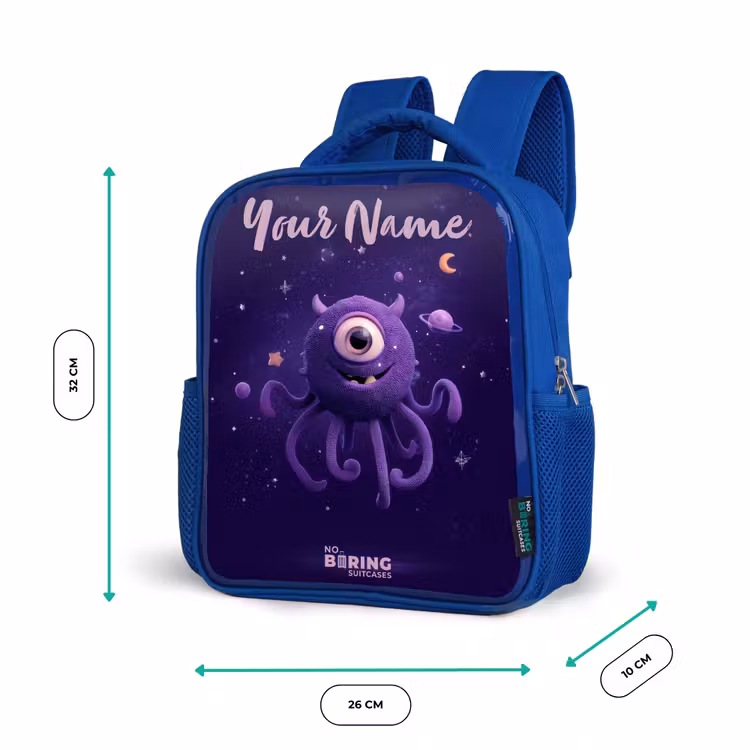 Kosmisch tentakelmonster Kinderrugzak - Blauw middel -productfoto_formaten