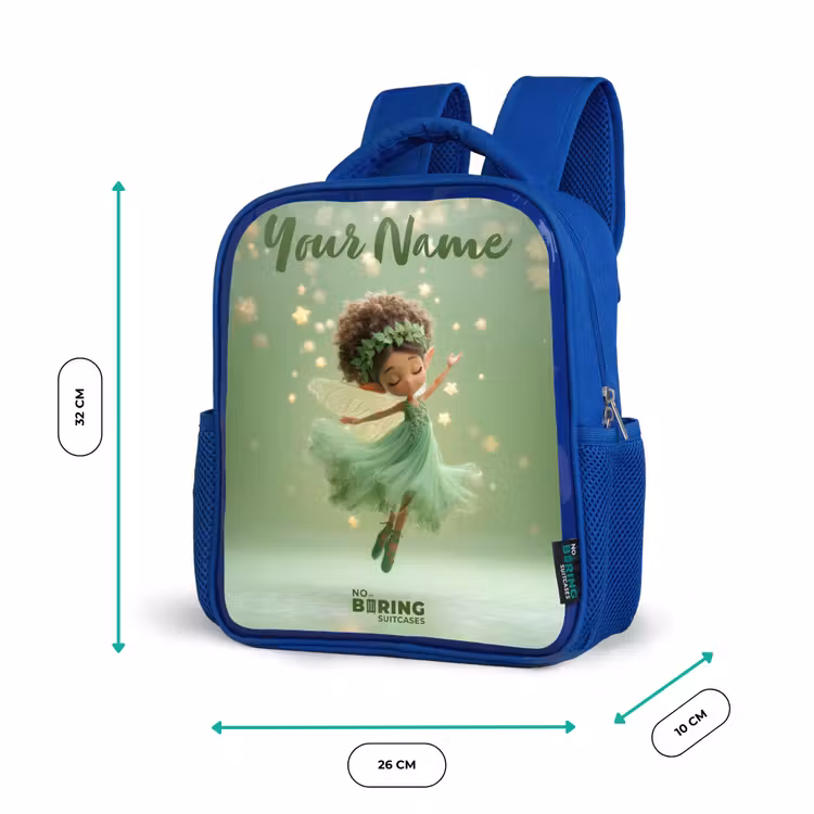 Dansende fee in groen licht Kinderrugzak - Blauw middel -productfoto_formaten