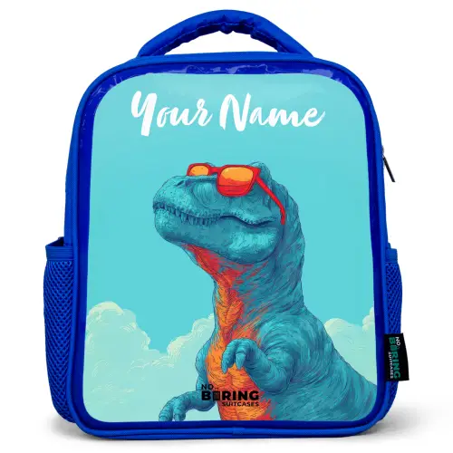 Dino - Zonnebril - Blauw Kinderrugzak - Blauw middel -3d