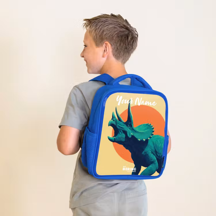 Dino - Triceratops - Dier Kinderrugzak - Blauw middel -sfeer2