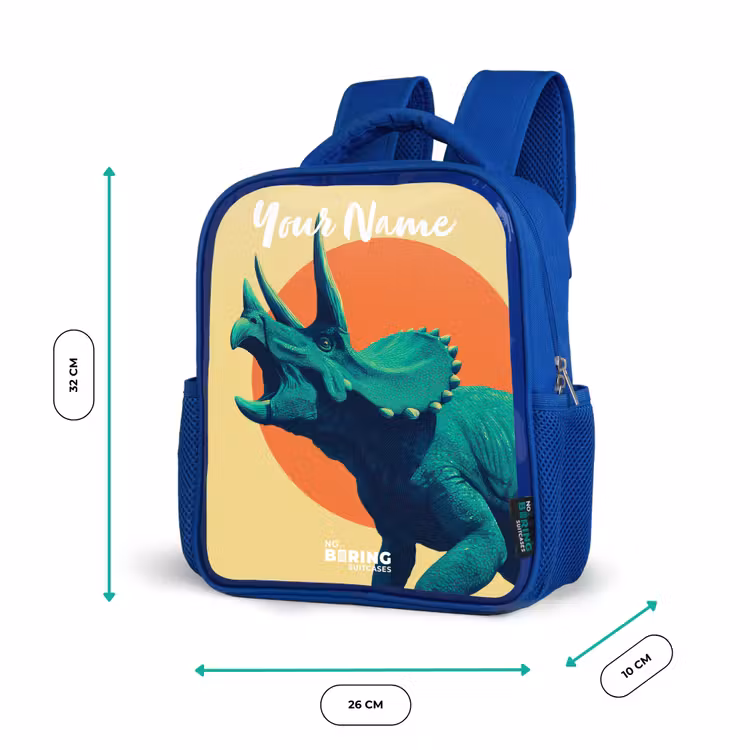 Dino - Triceratops - Dier Kinderrugzak - Blauw middel -productfoto_formaten