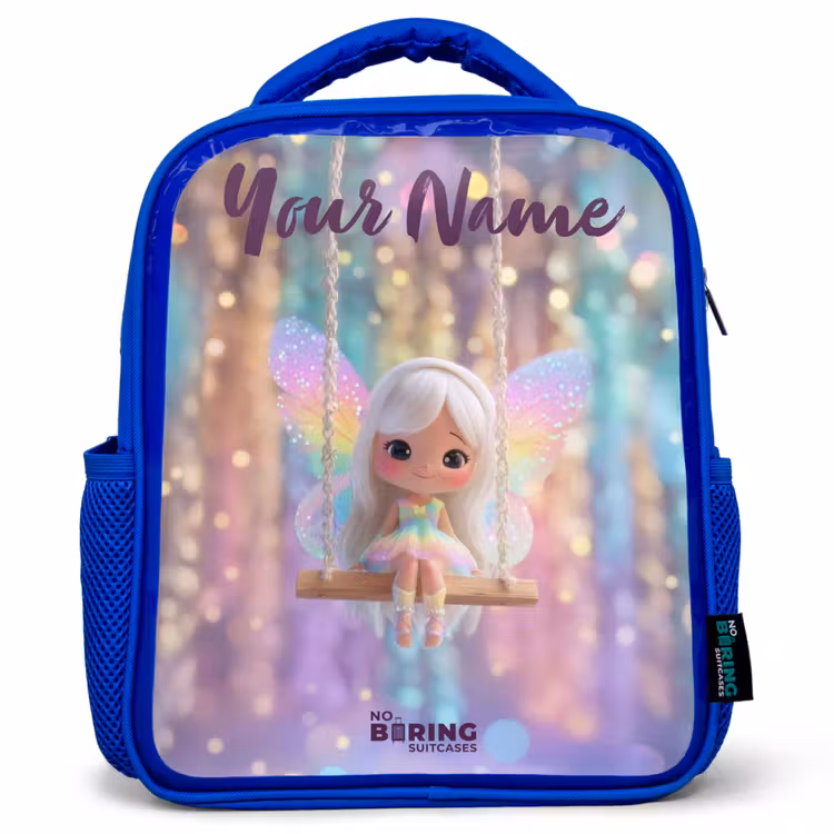 Fee - Elf - Regenboog Kinderrugzak - Blauw middel -3d
