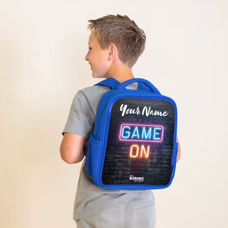 Game - Neon - Muur Kinderrugzak - Blauw middel -sfeer2