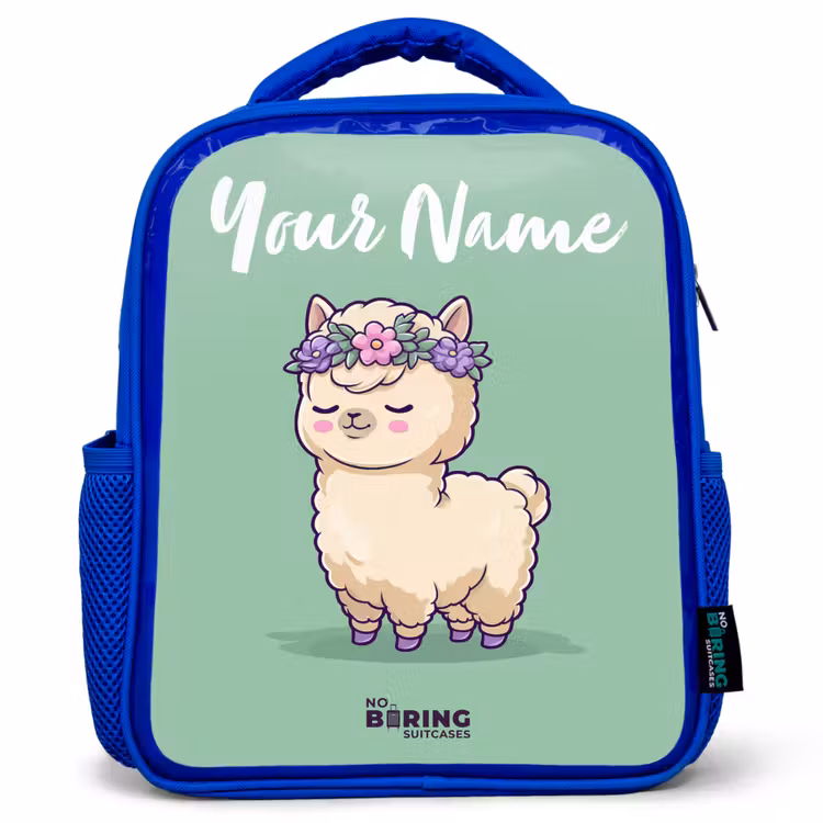 Kawai - Alpaca - Groen Kinderrugzak - Blauw middel -3d