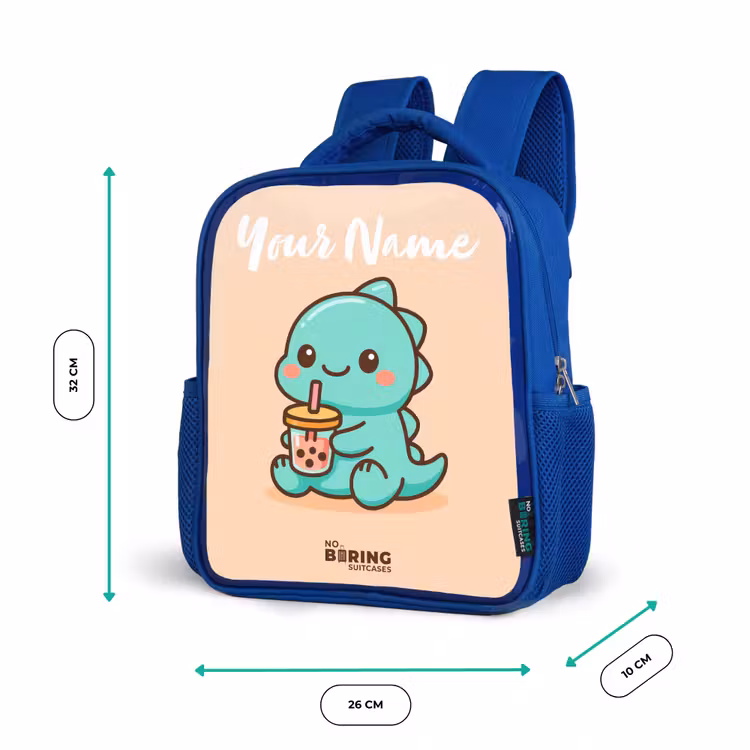 Kawai - Dino - Bubbletea Kinderrugzak - Blauw middel -productfoto_formaten