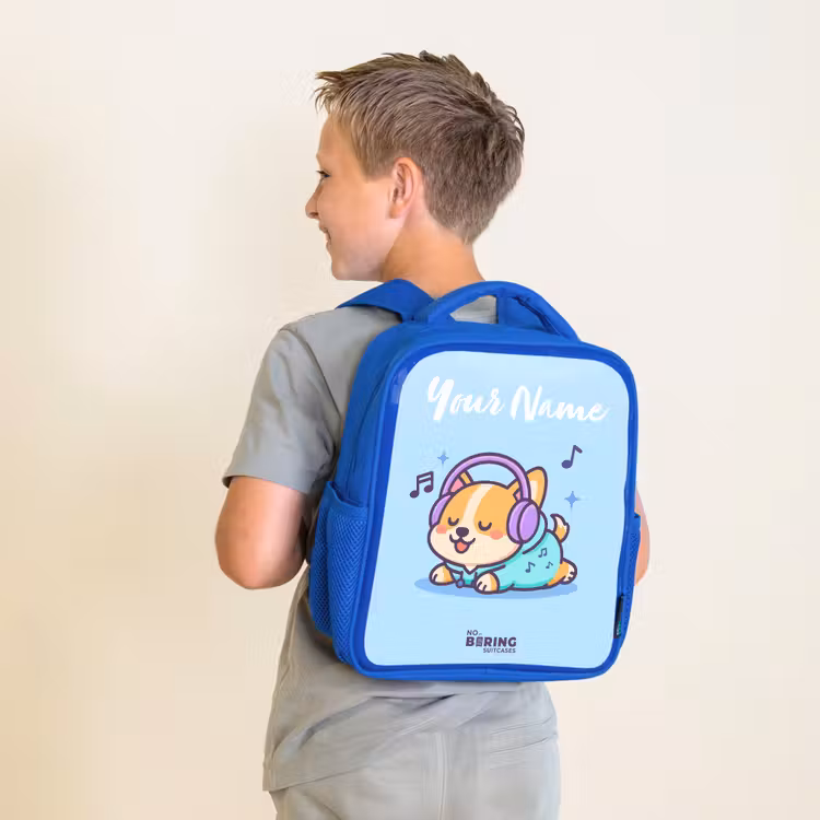 Kawai - Hond - Muziek Kinderrugzak - Blauw middel -sfeer2