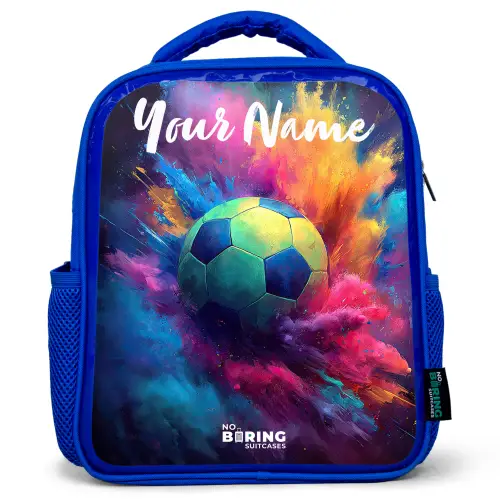 Neon - Bal - Kleurrijk Kinderrugzak - Blauw middel -3d