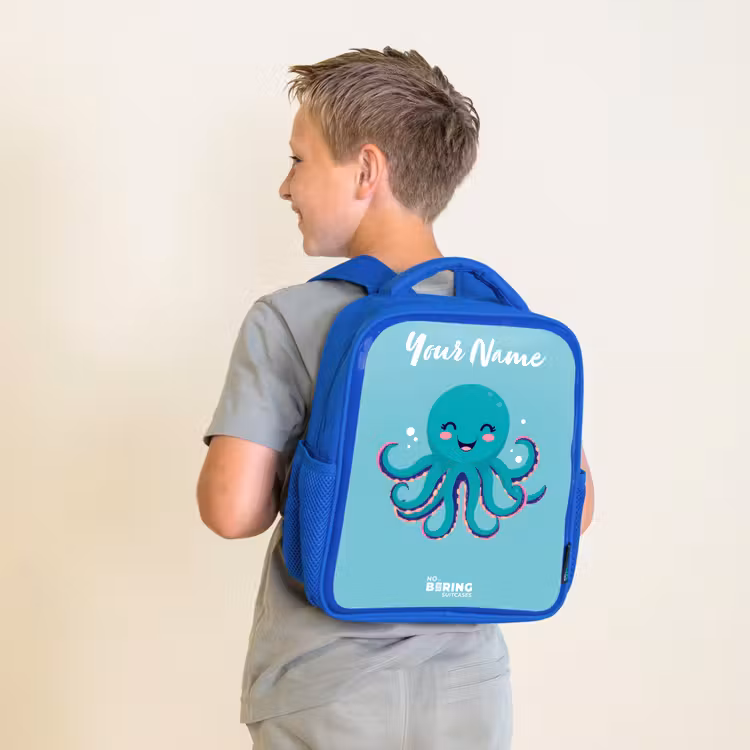 Octopus - Water - Blauw Kinderrugzak - Blauw middel -sfeer2