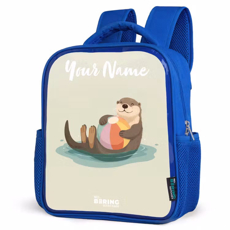 Otter - Strandbal - Water Kinderrugzak - Blauw middel -schuin