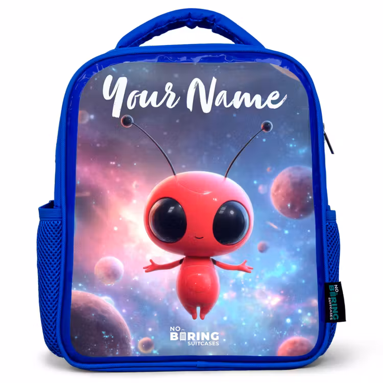 Rood Ruimtewezen in Kosmische Dans Kinderrugzak - Blauw middel -3d