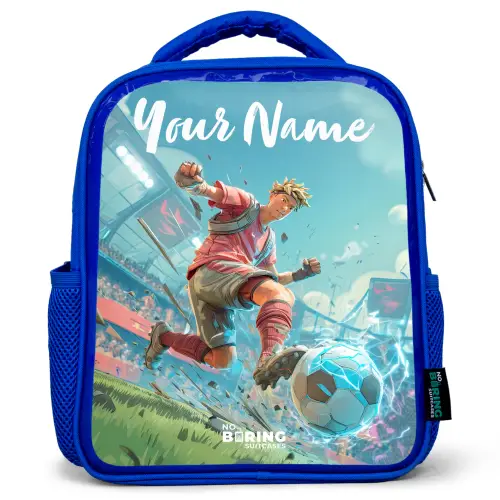 Voetbal - Jongen - Stadion - Elektrisch Kinderrugzak - Blauw middel -3d