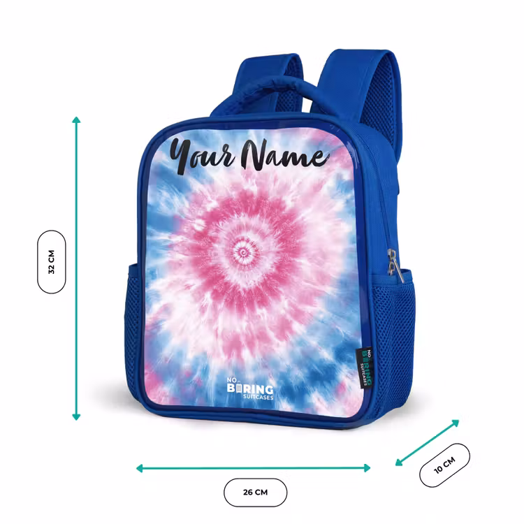 Tie dye - Abstract - Blauw - Roze Kinderrugzak - Blauw middel -productfoto_formaten