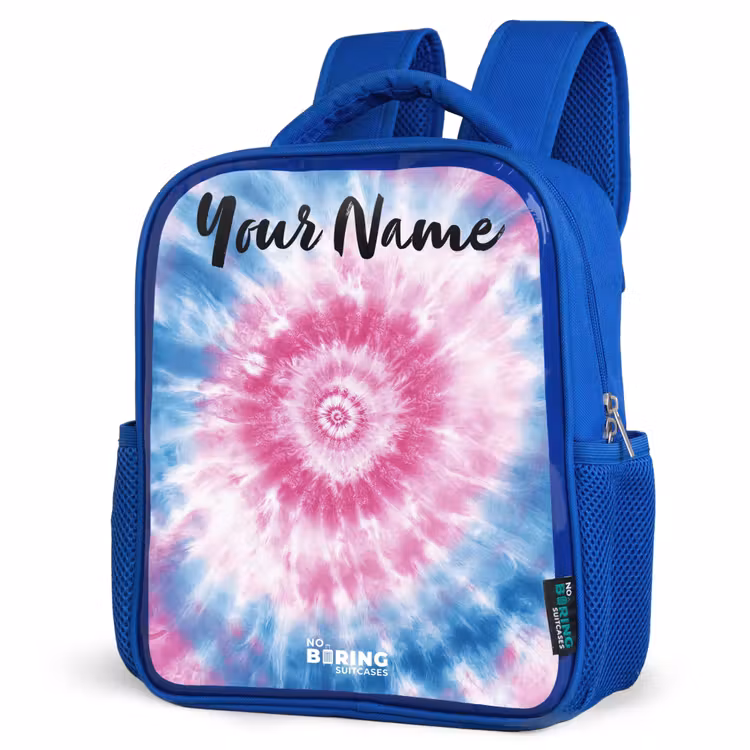 Tie dye - Abstract - Blauw - Roze Kinderrugzak - Blauw middel -schuin