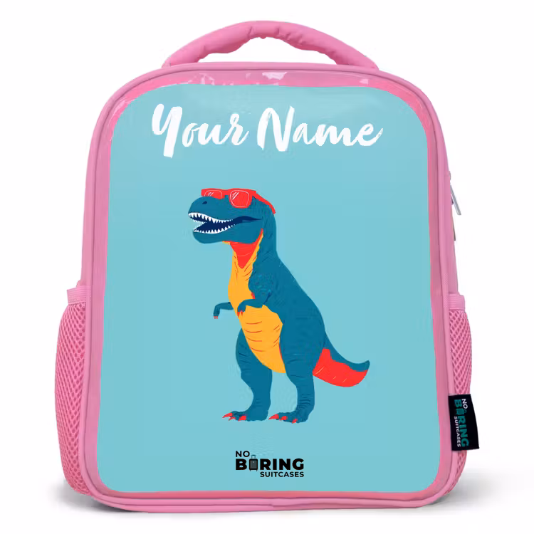 Dino - Dier - Zonnebril Kinderrugzak - Roze middel -3d