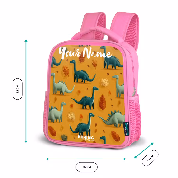 Dino - Dieren - Patroon Kinderrugzak - Roze middel -productfoto_formaten