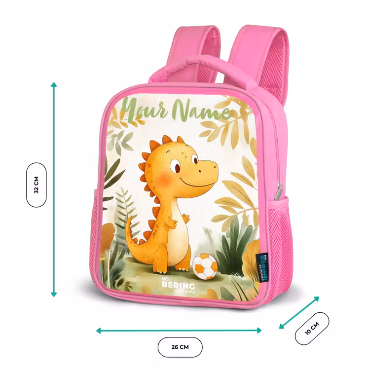 Dino - Voetbal - Oranje Kinderrugzak - Roze middel -productfoto_formaten