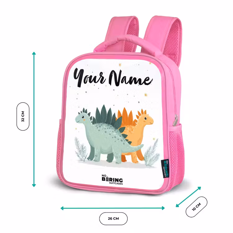 Dinos - Dieren - Sterren Kinderrugzak - Roze middel -productfoto_formaten