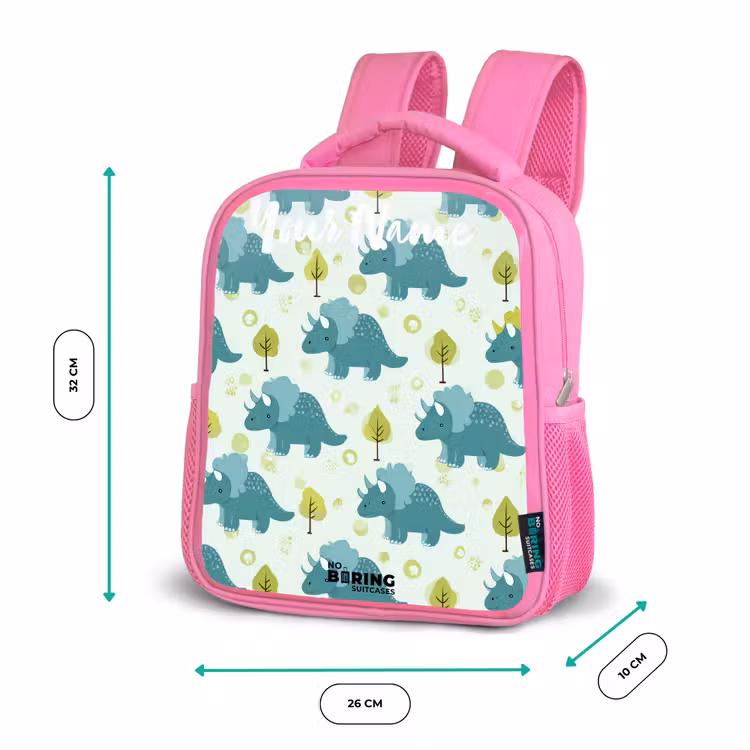 Dinos - Patroon - Natuur Kinderrugzak - Roze middel -productfoto_formaten