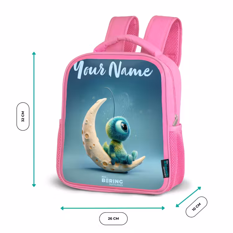Dromerig Wezentje op de Maan Kinderrugzak - Roze middel -productfoto_formaten