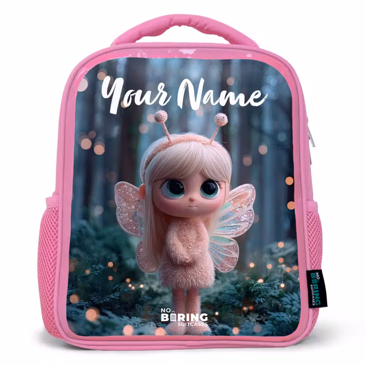 Fairy - Bos - Glitters Kinderrugzak - Roze middel -3d