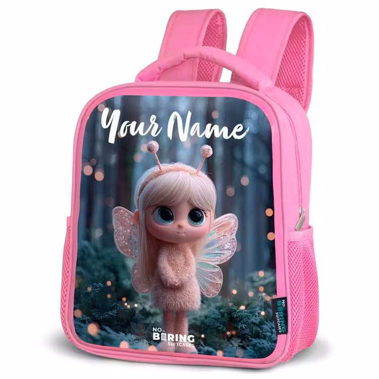 Fairy - Bos - Glitters Kinderrugzak - Roze middel -schuin