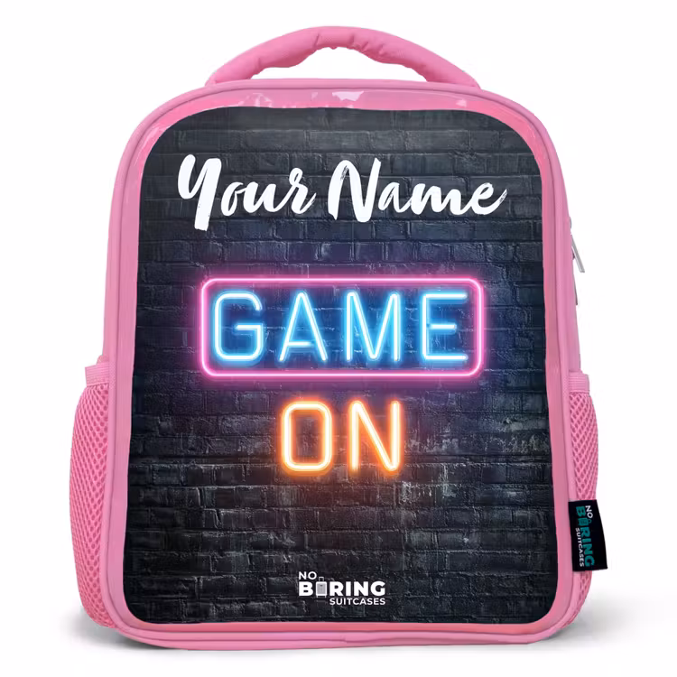 Game - Neon - Muur Kinderrugzak - Roze middel -3d