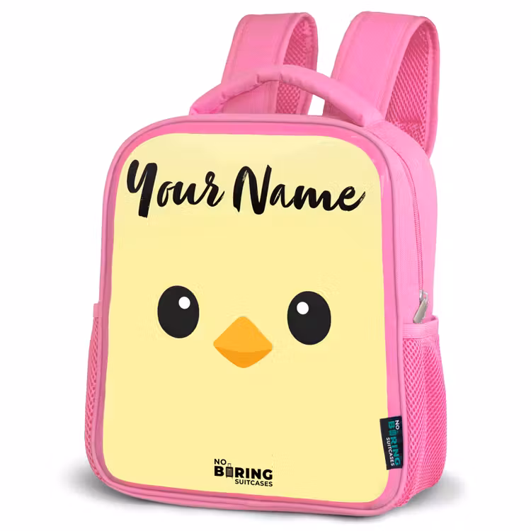 Kawai - Kuiken - Geel Kinderrugzak - Roze middel -schuin