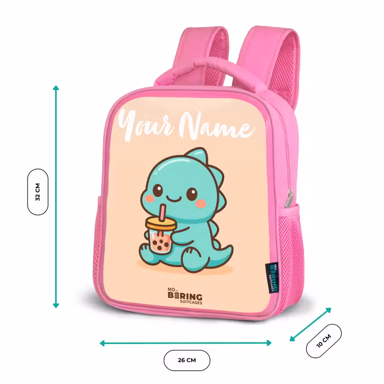 Kawai - Dino - Bubbletea Kinderrugzak - Roze middel -productfoto_formaten