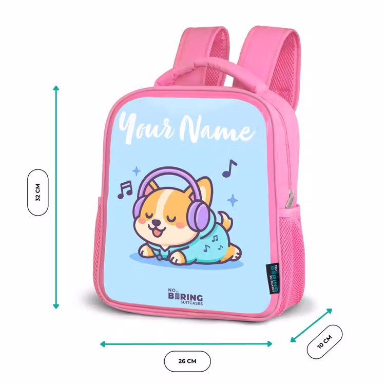 Kawai - Hond - Muziek Kinderrugzak - Roze middel -productfoto_formaten