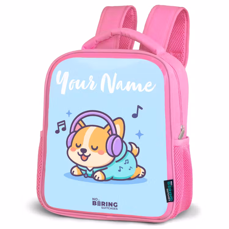 Kawai - Hond - Muziek Kinderrugzak - Roze middel -schuin