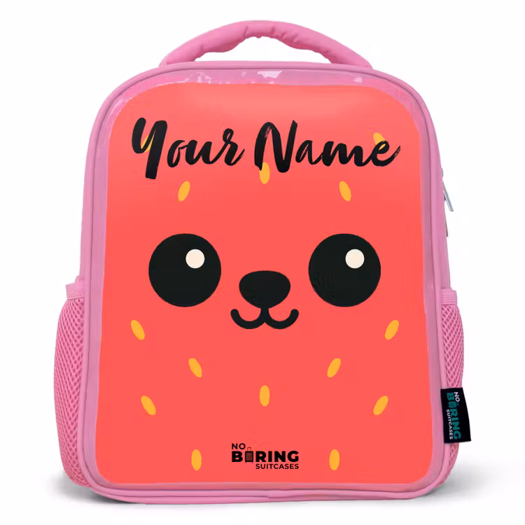 Kawai - Aardbei - Rood Kinderrugzak - Roze middel -3d
