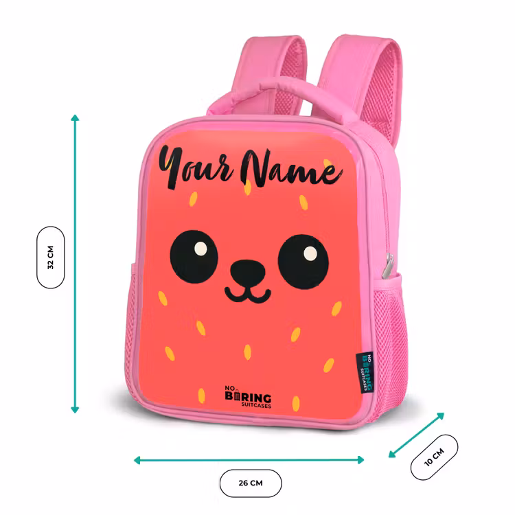 Kawai - Aardbei - Rood Kinderrugzak - Roze middel -productfoto_formaten