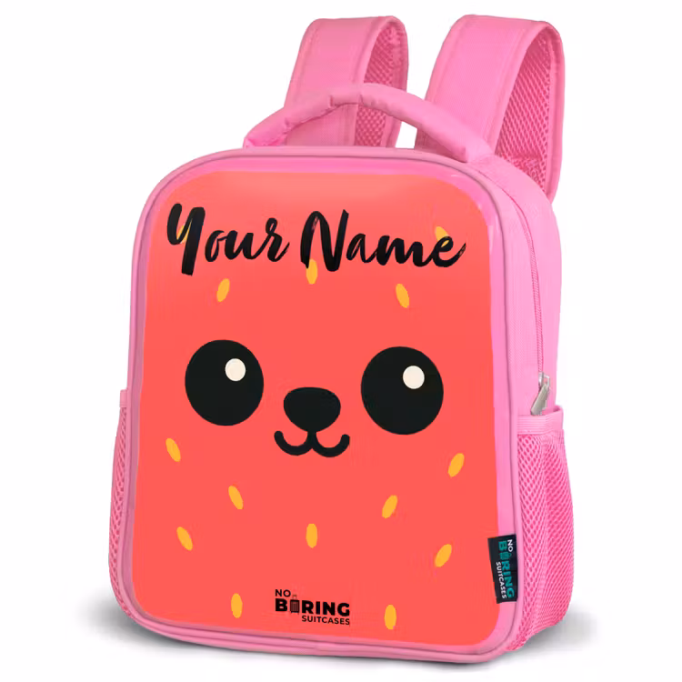 Kawai - Aardbei - Rood Kinderrugzak - Roze middel -schuin