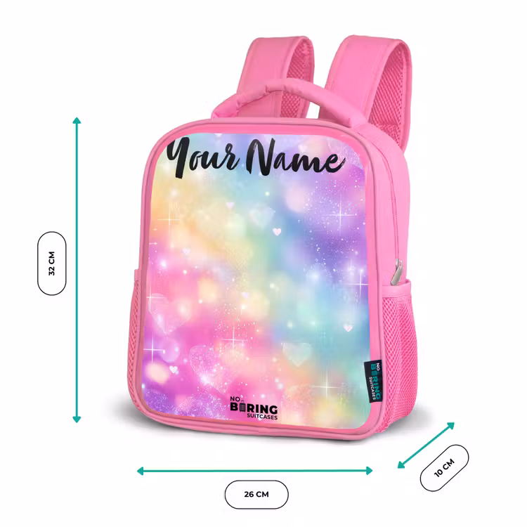 Licht - Regenboog - Hartjes Kinderrugzak - Roze middel -productfoto_formaten