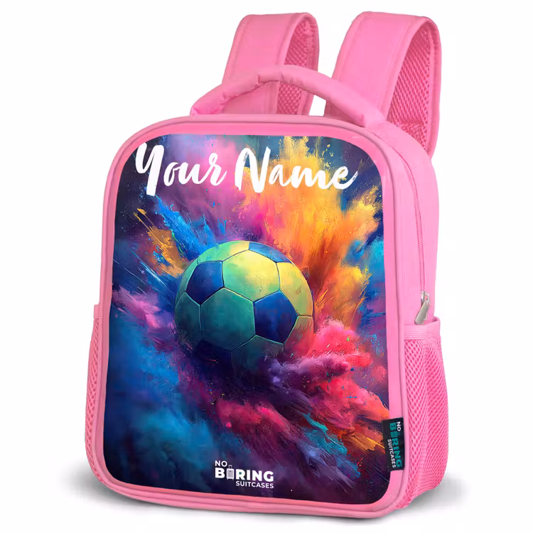 Neon - Bal - Kleurrijk Kinderrugzak - Roze middel -schuin