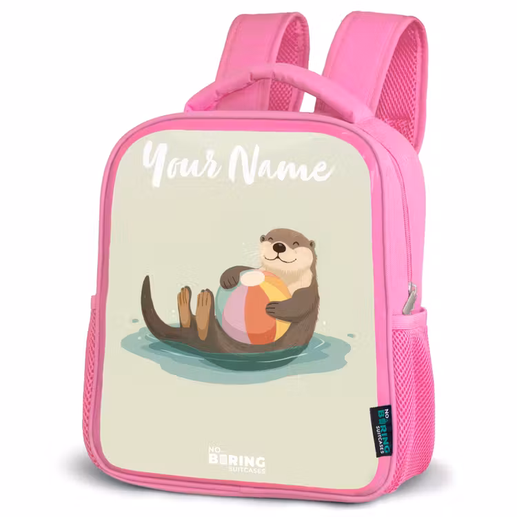 Otter - Strandbal - Water Kinderrugzak - Roze middel -schuin