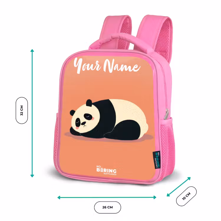 Panda - Slapen - Oranje Kinderrugzak - Roze middel -productfoto_formaten